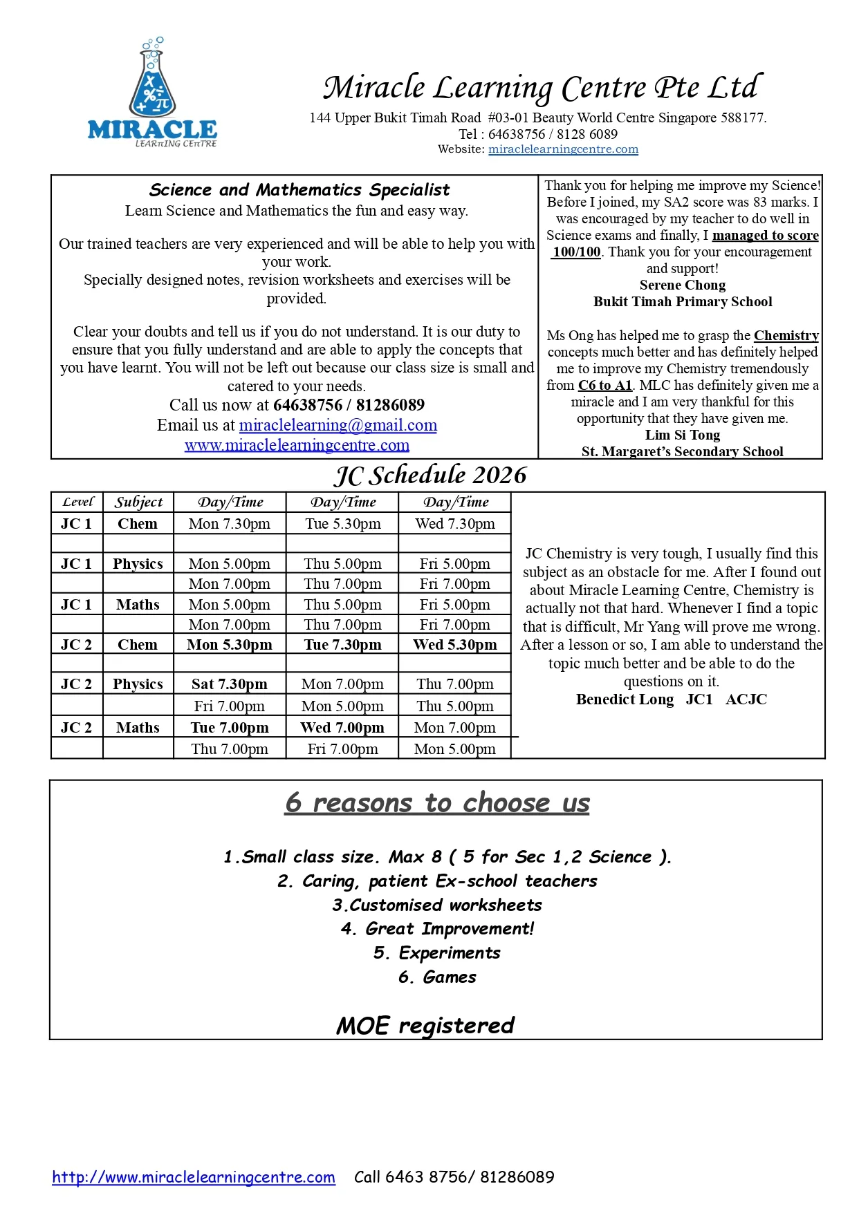 2026 JC Schedule moe registered